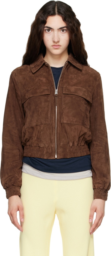 Photo: MACKAGE Brown Senka-SU Patch Pocket Suede Jacket
