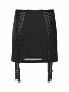 DION LEE - Wool Blend Interlock Zipped Mini Skirt