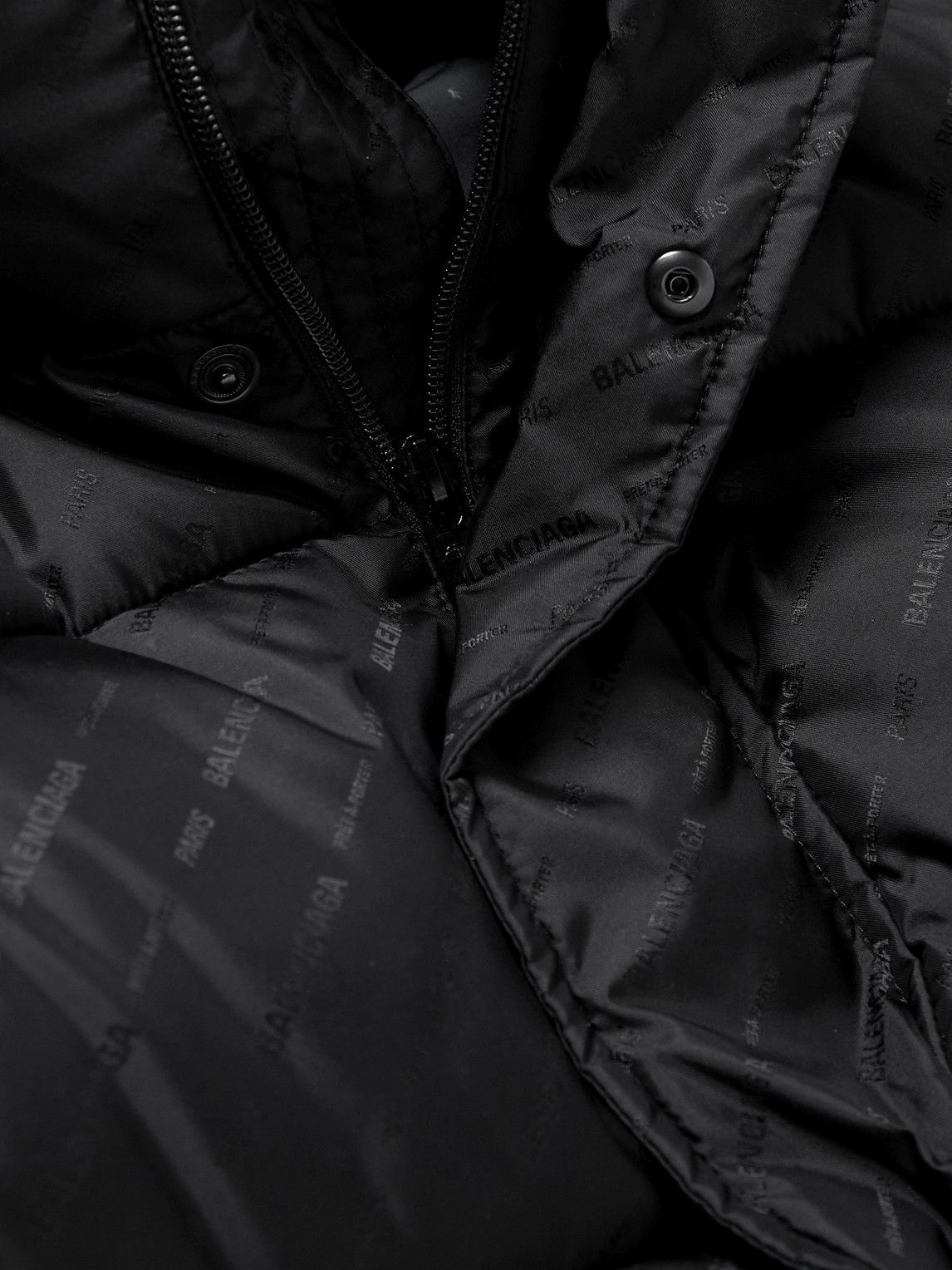 Wrap Quilted Down Jacket in Black - Balenciaga