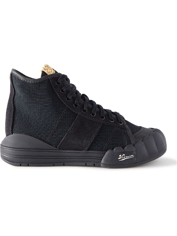 Photo: Visvim - Lanier Suede and Leather-Trimmed Canvas High-Top Sneakers - Black