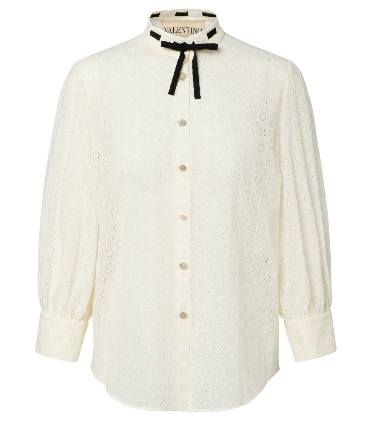 【送料&関税込】Valentino White Silk Top VALENTINO GARAVANI Silk-georgette blouse | NET-A-PORTER