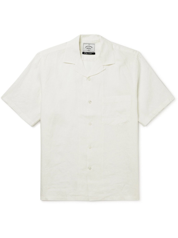 Photo: Portuguese Flannel - Convertible-Collar Linen Shirt - White