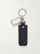 SAINT LAURENT - Cassandre Leather and Silver-Tone Key Fob