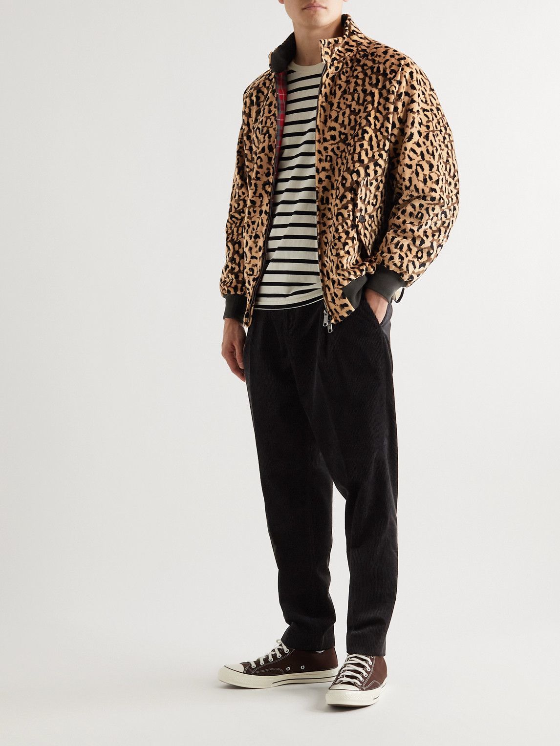 Baracuta - Wacko Maria Leopard-Print Brushed-Cotton Harrington Jacket -  Brown