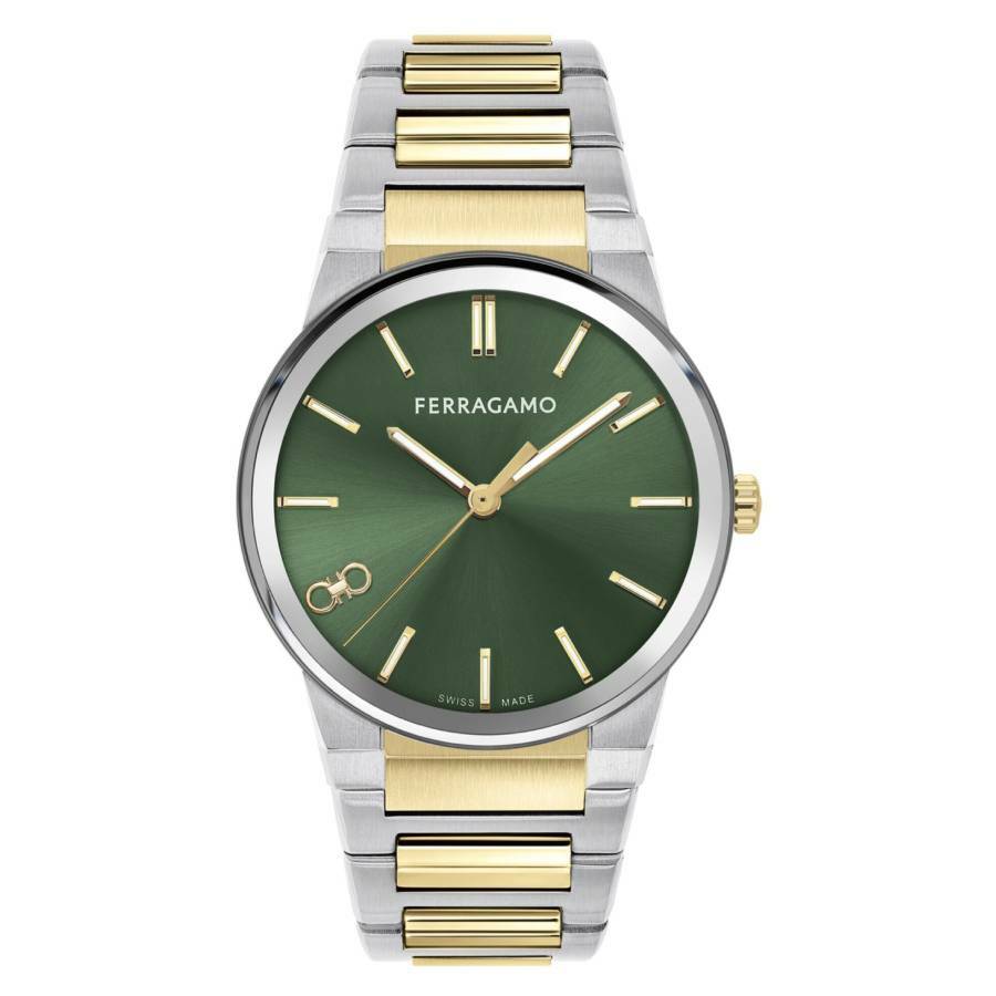 Ferragamo F-80 Classic Quartz Green Dial Mens Watch SFDT00119