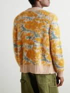 Corridor - Jacquard-Knit Cotton-Blend Cardigan - Yellow