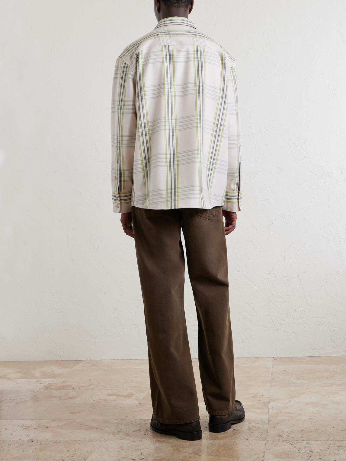 The Elder Statesman - Snap Pea Checked Virgin Wool, Silk and Cashmere-Blend Overshirt - Brown