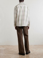 The Elder Statesman - Snap Pea Checked Virgin Wool, Silk and Cashmere-Blend Overshirt - Brown