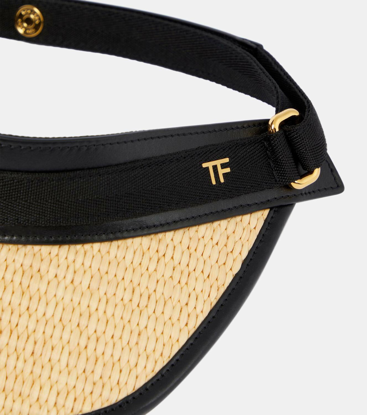Tom Ford Leather-trimmed raffia-effect visor TOM FORD display picture 2