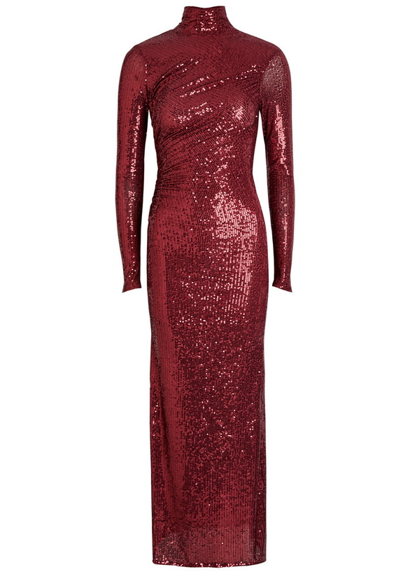 Photo: Needle & Thread Malia Sequin-embellished Tulle Gown Dark Red