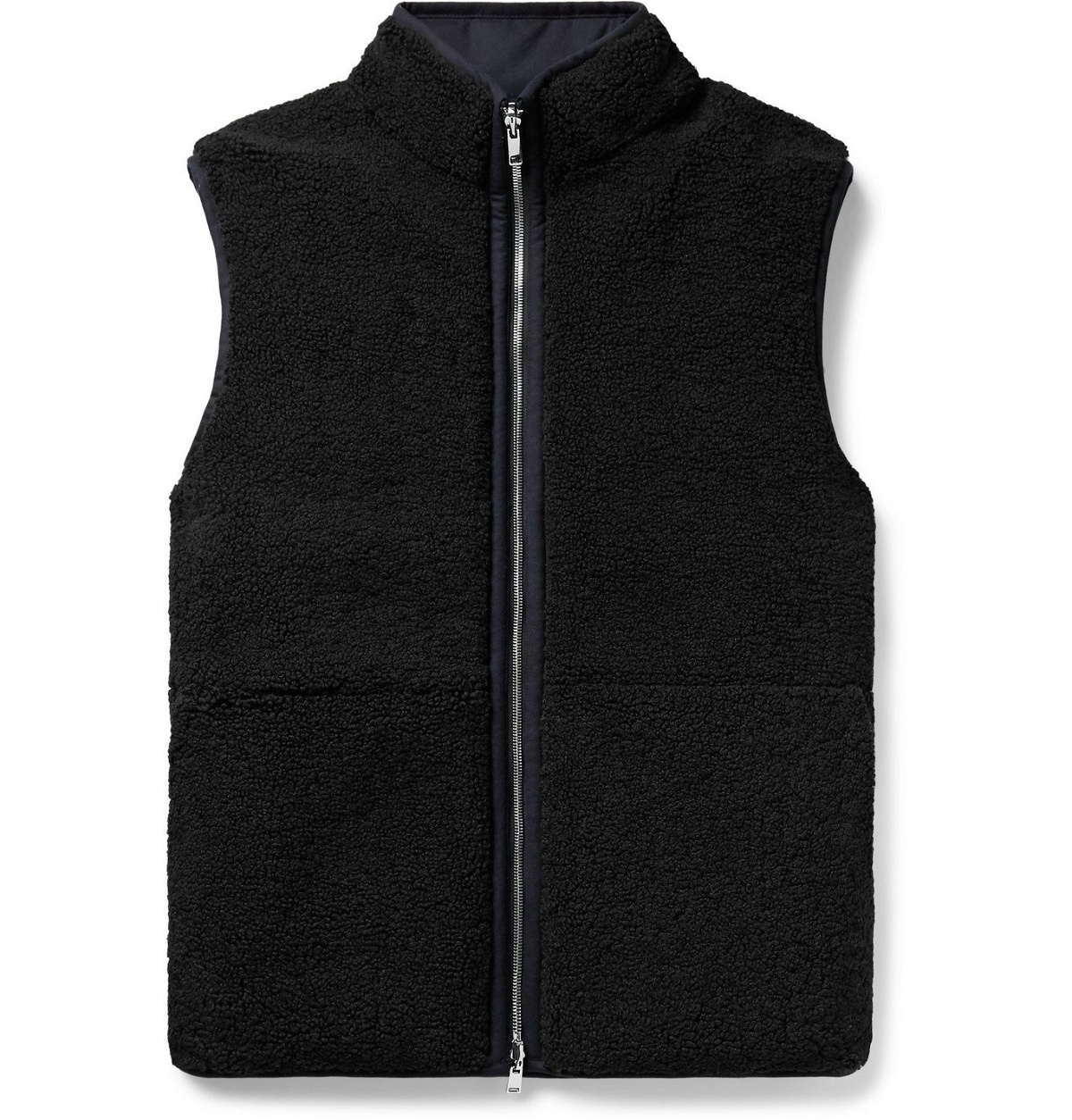 Photo: Theory - Reversible Wool-Blend Fleece and Shell Down Gilet - Black
