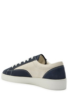 Jude Llow Nico Panelled Grained Leather Sneakers Navy