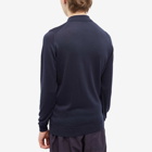 John Smedley Men's Belper Long Sleeve Knitted Polo Shirt in Midnight