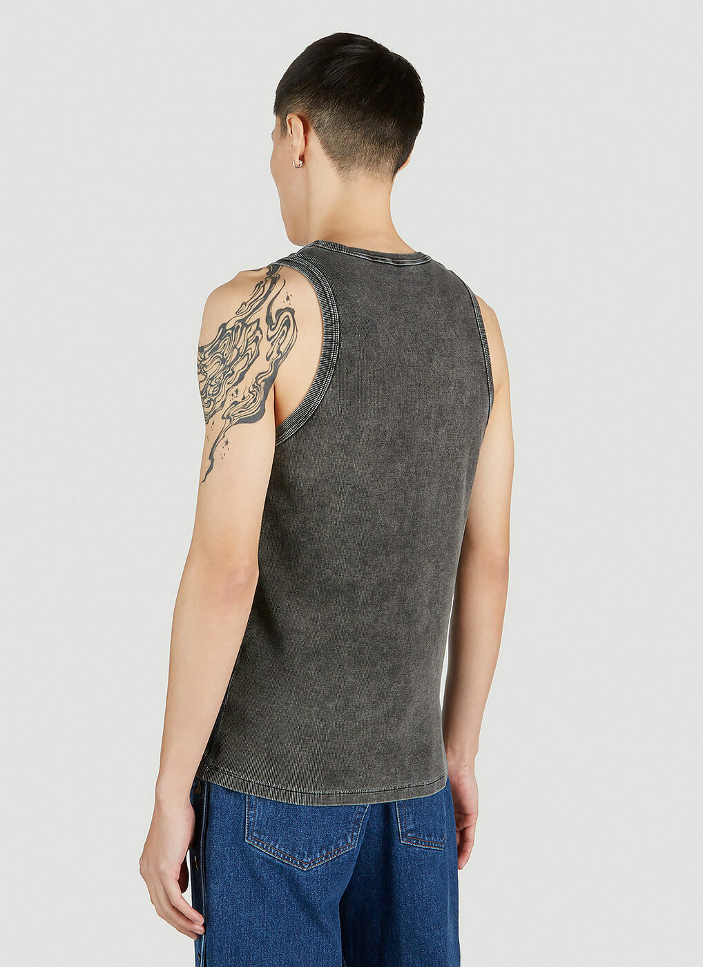 Diesel - Logo Patch Tank Top in Grey Diesel