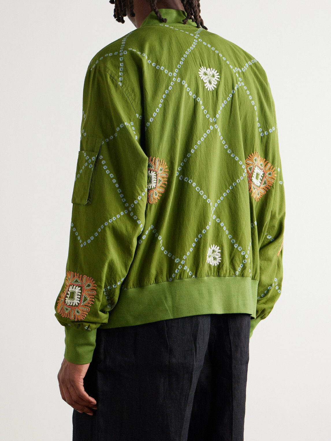 Kardo - Embroidered Printed Cotton Jacket - Green