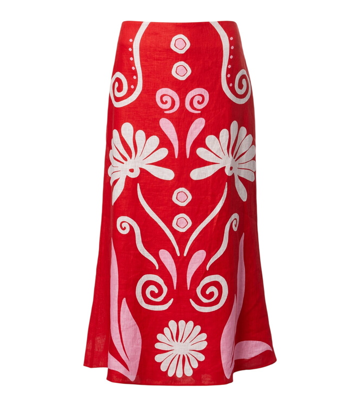 Photo: Cala de la Cruz Fabiana printed linen midi skirt
