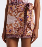 Alexandra Miro Lorelei printed cotton and silk wrap skirt