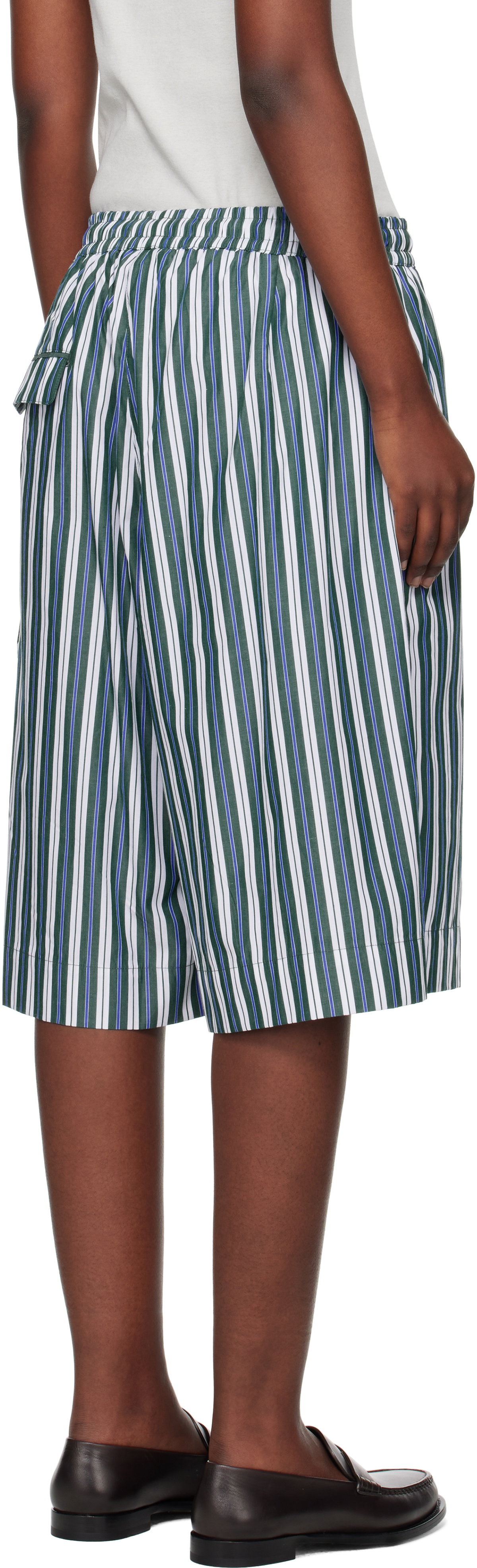 REMAIN Birger Christensen Green Poplin Basketball Shorts