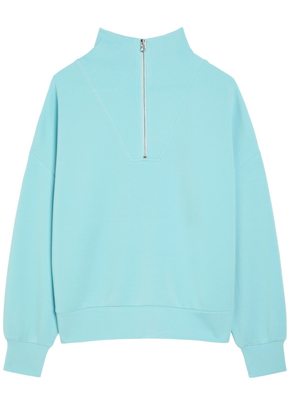 Photo: Varley Hawley Half-zip Stretch-jersey Sweatshirt Light Blue