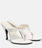 Herbert Levine Kiss And Tell embellished satin thong sandals