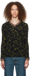 Eckhaus Latta Navy & Green Plume Sweater