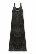 Diesel Maxi dress in marbled stretch jersey - Dresses Womens in Black
