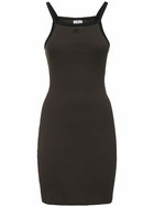 COURREGES Contrast Cotton Jersey Mini Dress