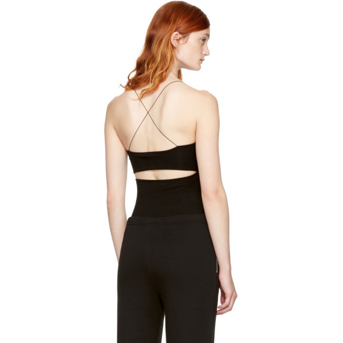 T by Alexander Wang Black Cropped Ruched Tank Top