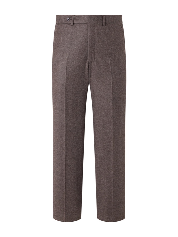Photo: Stòffa - Straight-Leg Wool and Cashmere-Blend Flannel Trousers - Brown