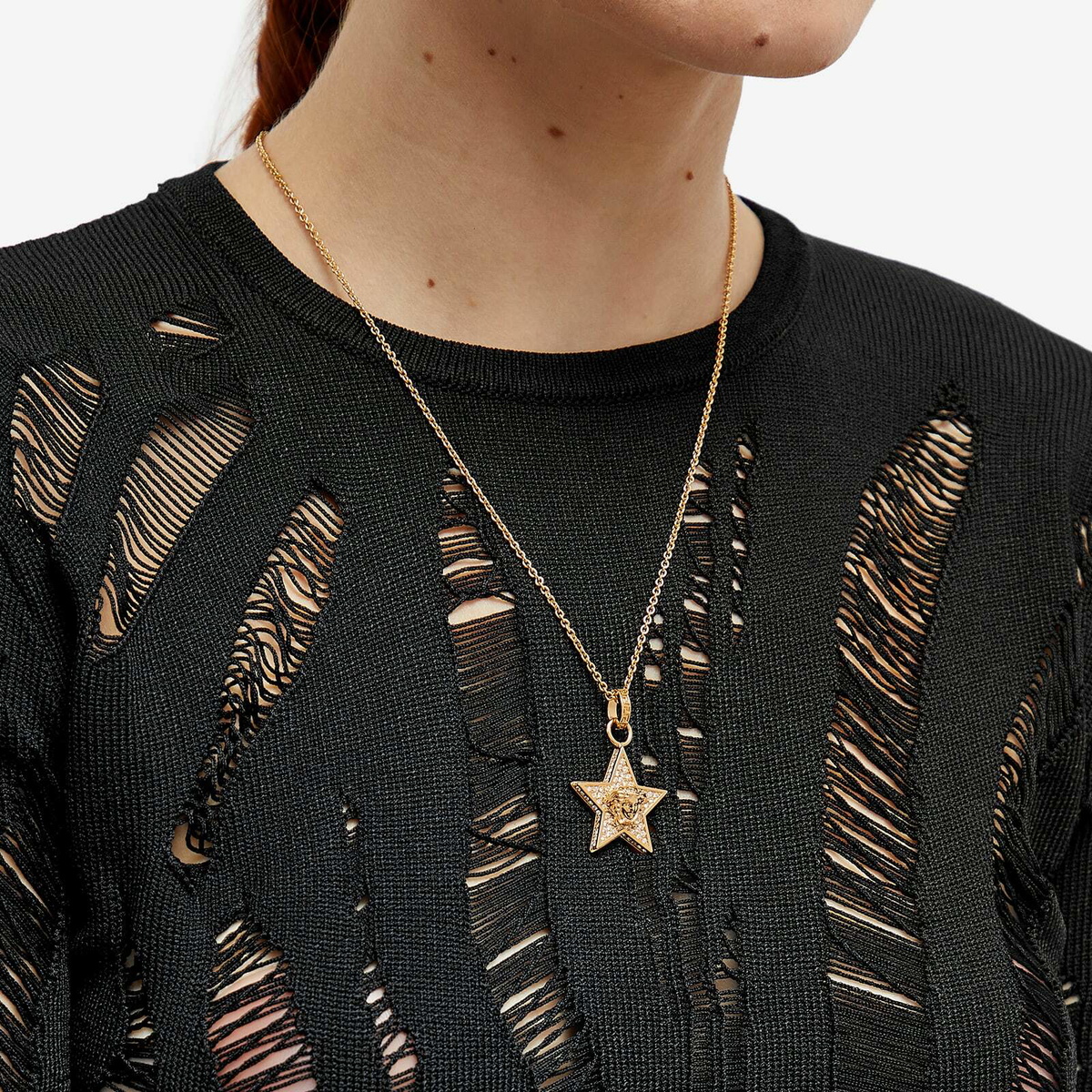 Versace Women's Star Medusa Necklace in Versace Gold/Crystal