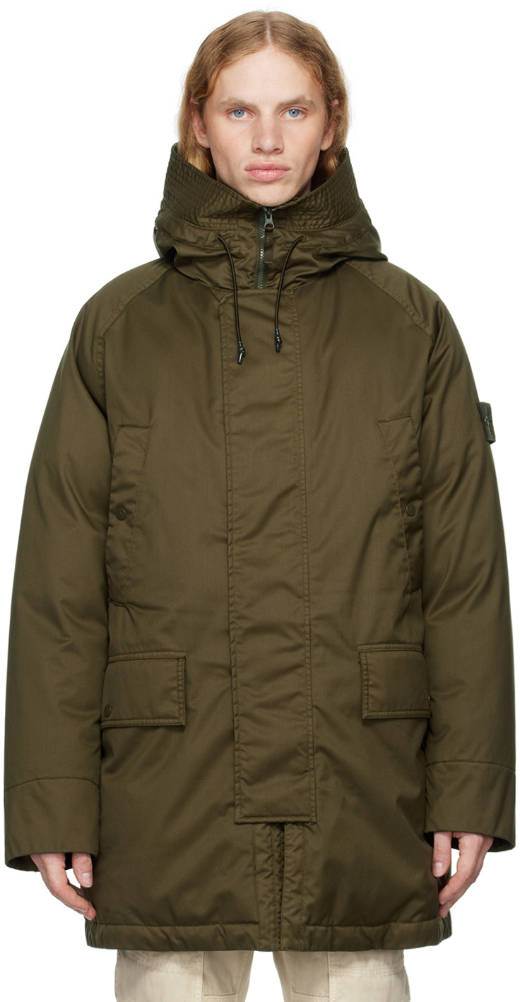 Stone Island Khaki Ghost Real Down Jacket Stone Island