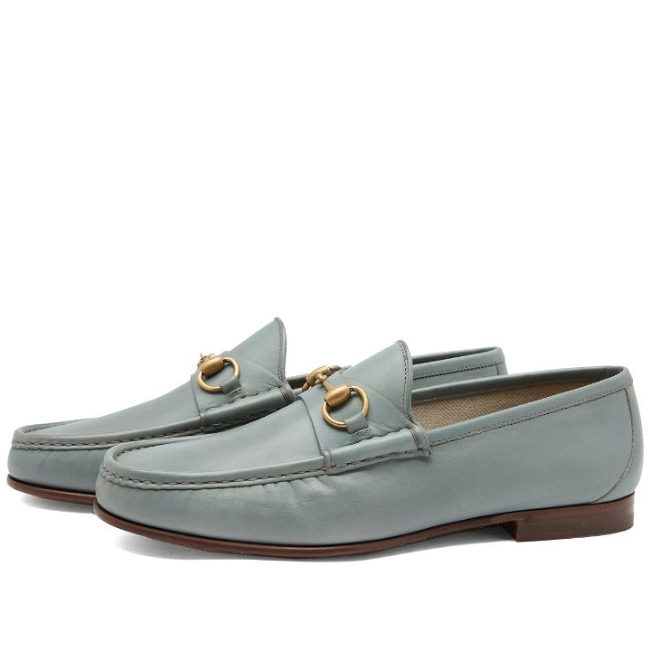 Photo: Gucci Men's Roos Classic Horse Bit Loafer in Grey