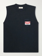Cherry Los Angeles - Logo-Printed Distressed Cotton-Jersey Tank Top - Black