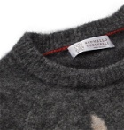 Brunello Cucinelli - Intarsia-Knit Sweater - Gray