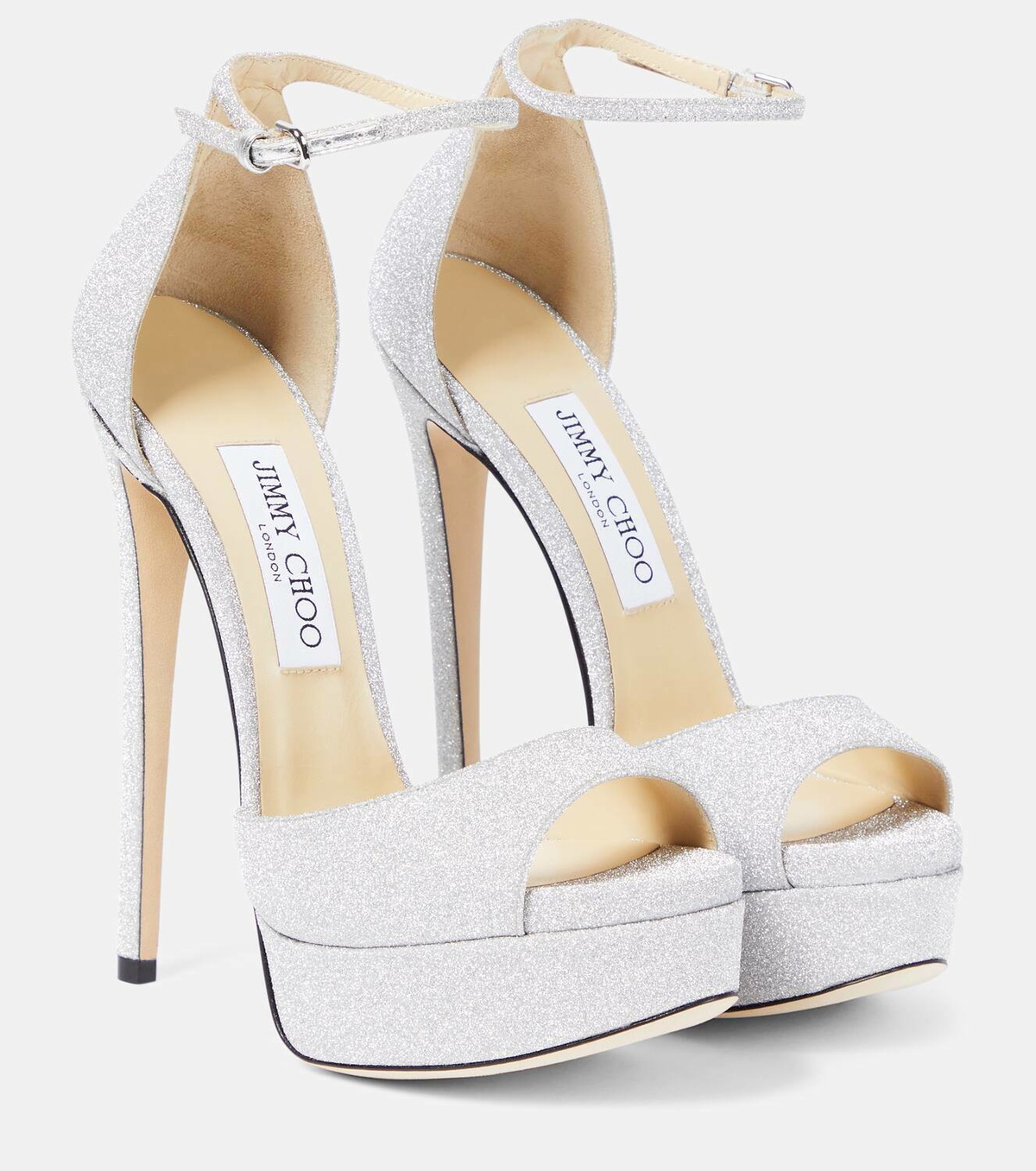 Jimmy Choo Max 150 glitter platform sandals Jimmy Choo