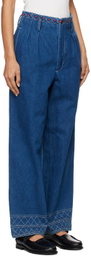 Bode Blue Embroidered Murray Jeans