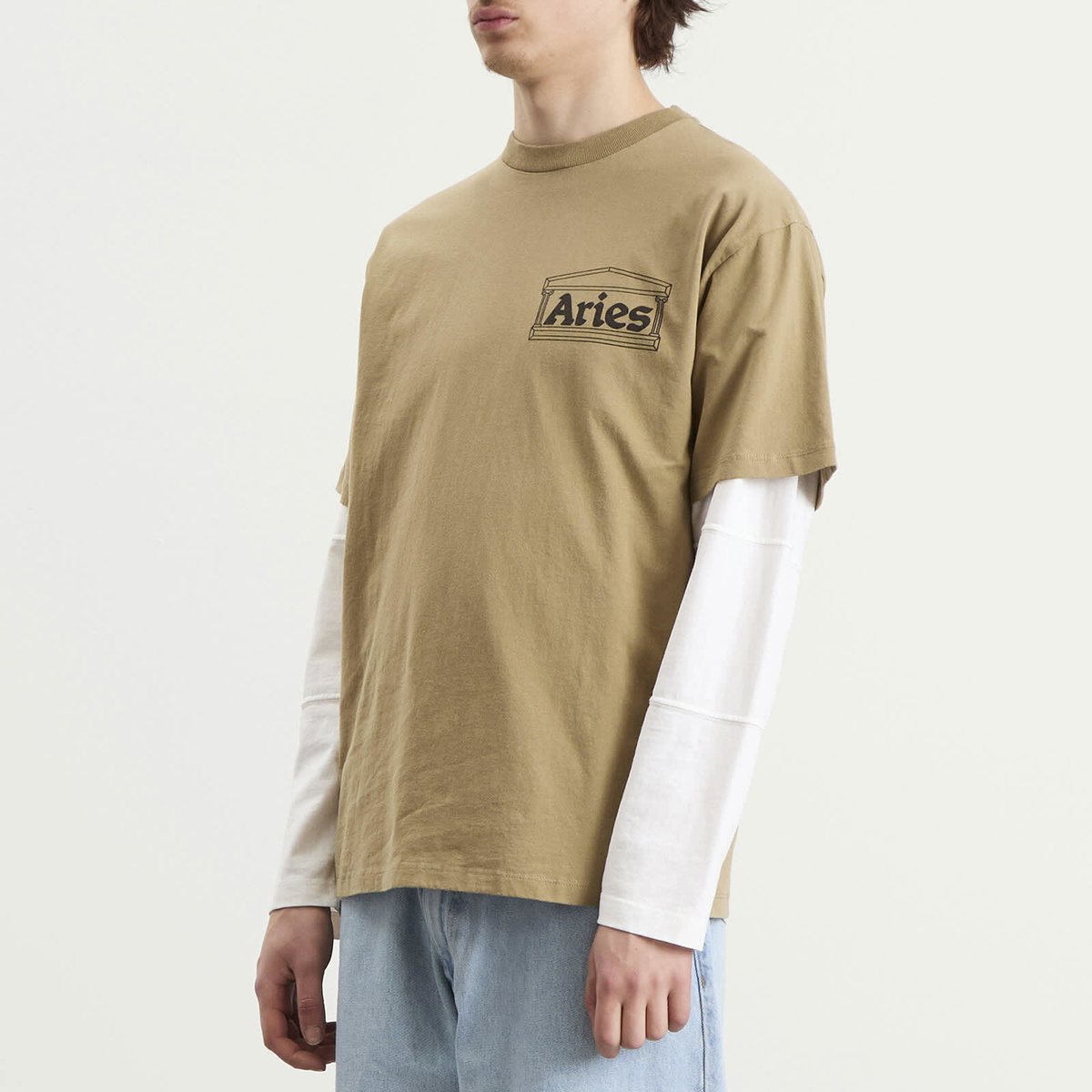 Aries Men's Temple T-Shirt in Khaki