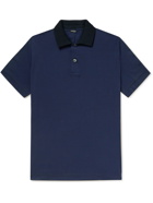 Kiton - Cotton-Piqué Polo Shirt - Blue