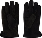 Neighborhood Black Leather Boa Gloves