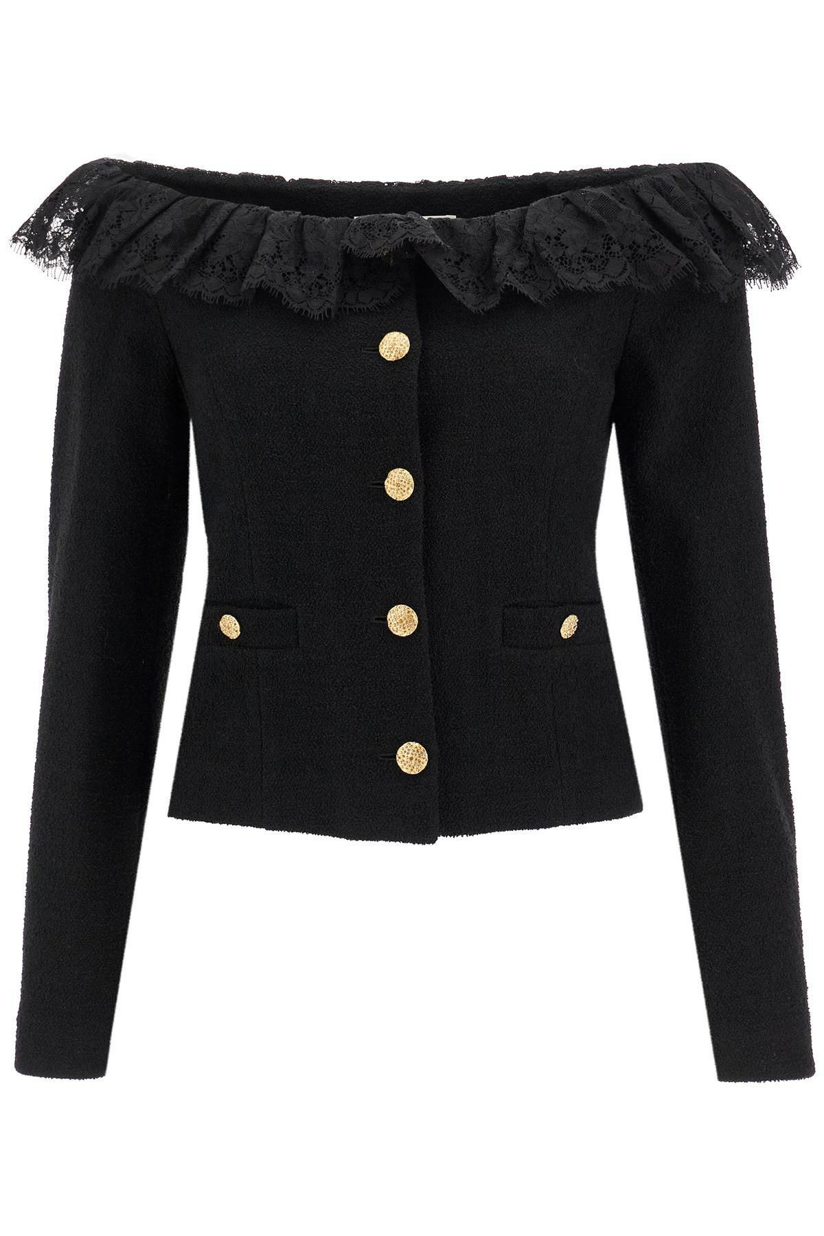 ジャケット ALESSANDRA RICH Embroidered tweed oversize blazer Alessandra Rich Embroidered Tweed Oversize Blazer Alessandra