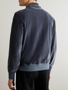 TOM FORD - Cotton-Blend Velour Track Jacket - Blue