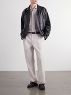 Eleventy - Striped Lyocell and Cotton-Blend Shirt - Brown