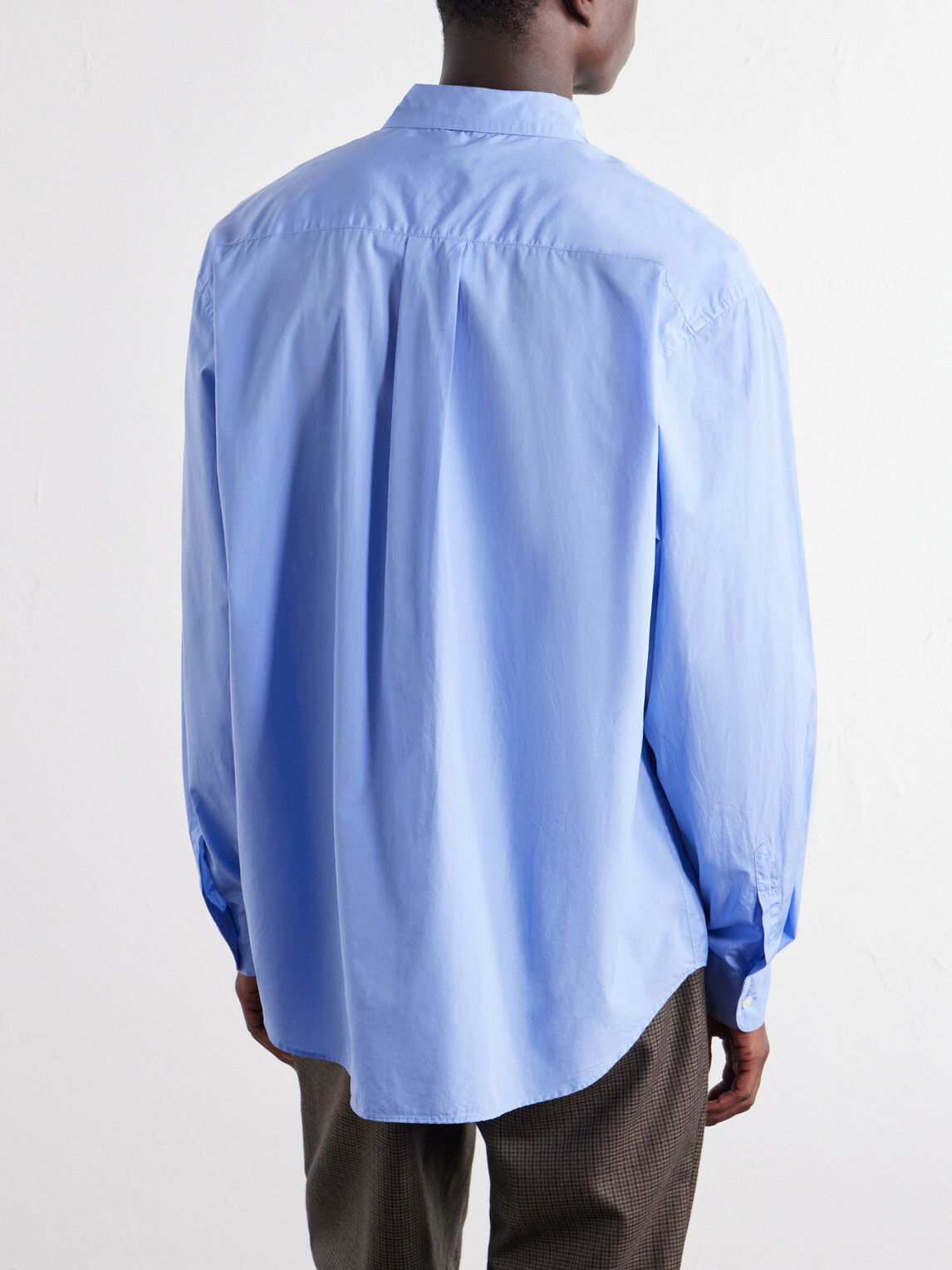 YOKE - Classic-Collar Cotton-Poplin Shirt - Blue