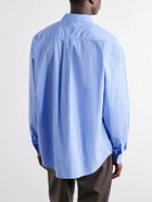 YOKE - Classic-Collar Cotton-Poplin Shirt - Blue