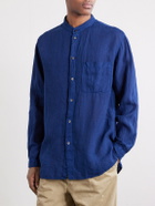 Blue Blue Japan - Grandad-Collar Linen-Chambray Shirt - Blue
