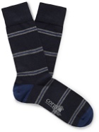 Kingsman - Striped Cotton-Blend Socks - Blue