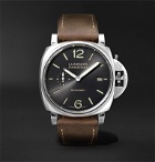 Panerai - Luminar Due Automatic 42mm Stainless Steel and Leather Watch - Black