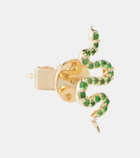 Robinson Pelham Stud Club Snake 14kt gold single earring with tsavorites
