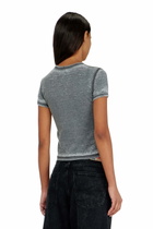 Diesel Slim jersey T-shirt with print and studs - T-Shirts Womens in Multicolor