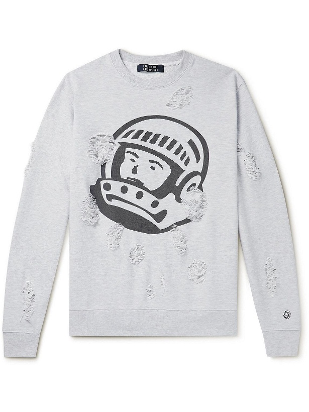 Photo: Billionaire Boys Club - Distressed Logo-Print Cotton-Jersey Sweatshirt - Gray